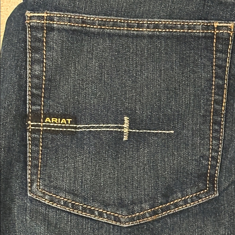 Ariat Rebar M4 Relaxed bootMen's Dark Blue carpenter Jeans size 38x34 - Picture 10 of 11